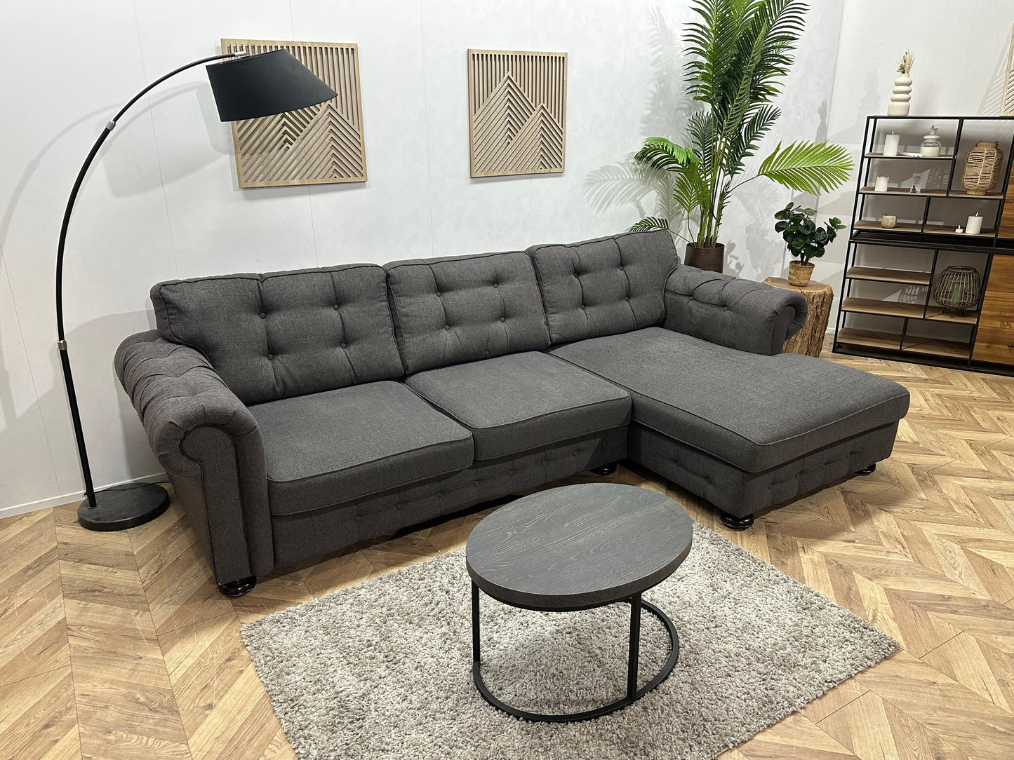 Antraciet Hoekbank ~ Losse Kussens Met Afneembare Hoezen