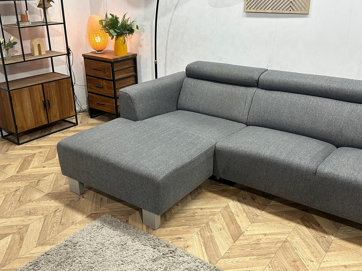 Antraciet U Bank ~ Verstelbare Hoofdsteunen