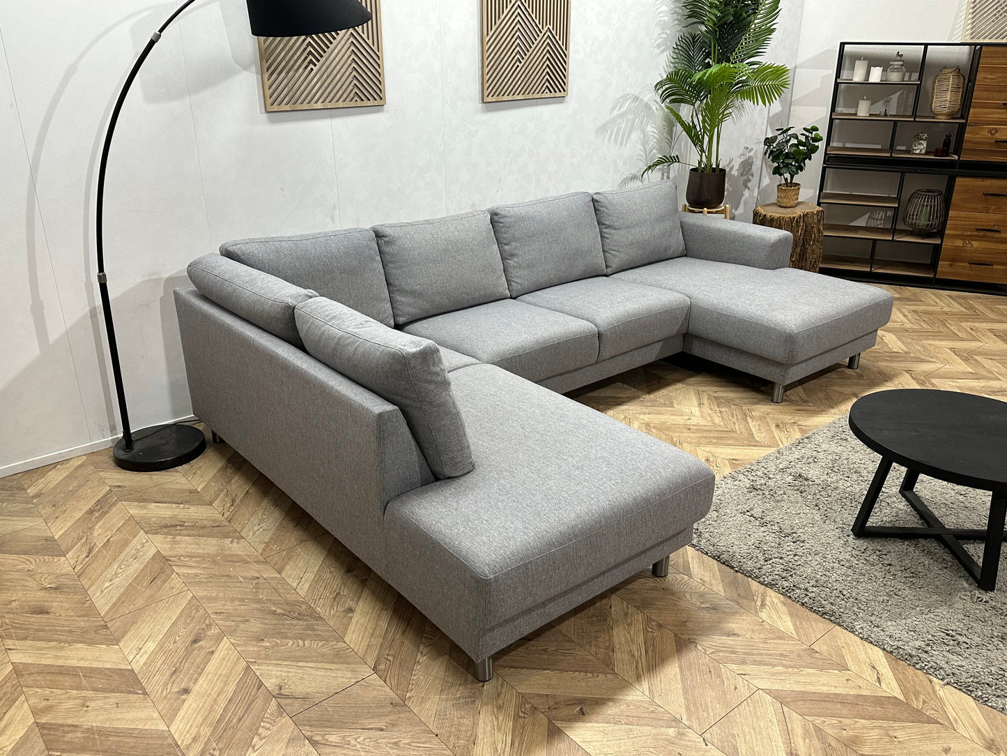 Licht Grijze U Bank ~ Losse Rugkussens Met Afneembare Hoezen
