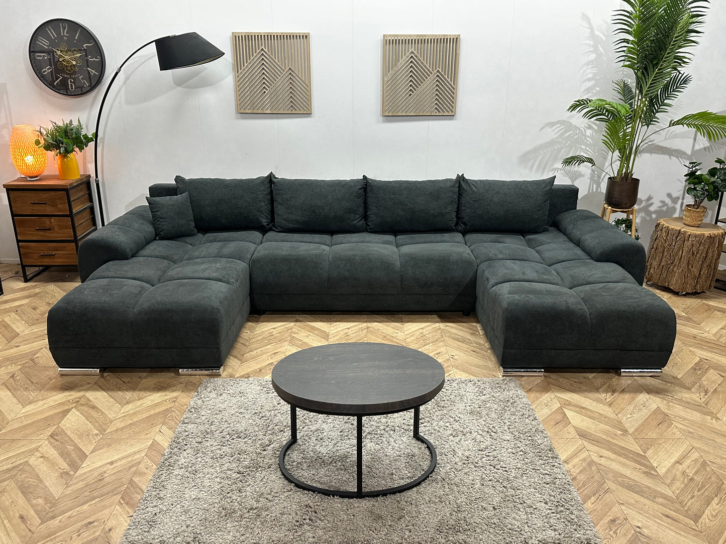 !Showroommodel! Antraciet Velvet U Bank