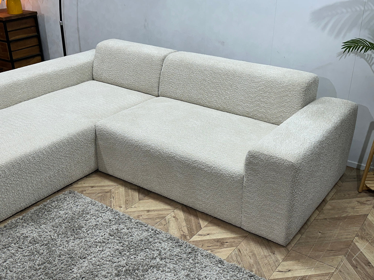 !Showroommodel! Witte Bouclé Hoekbank