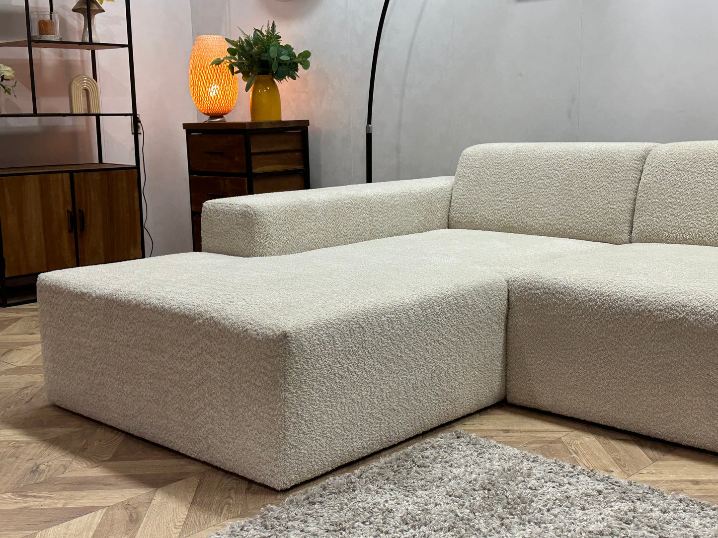 !Showroommodel! Witte Bouclé Hoekbank