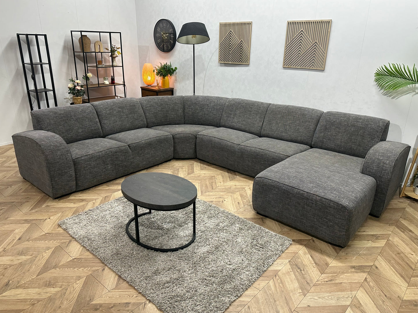 Grijze U Bank ~ Vaste Kussens