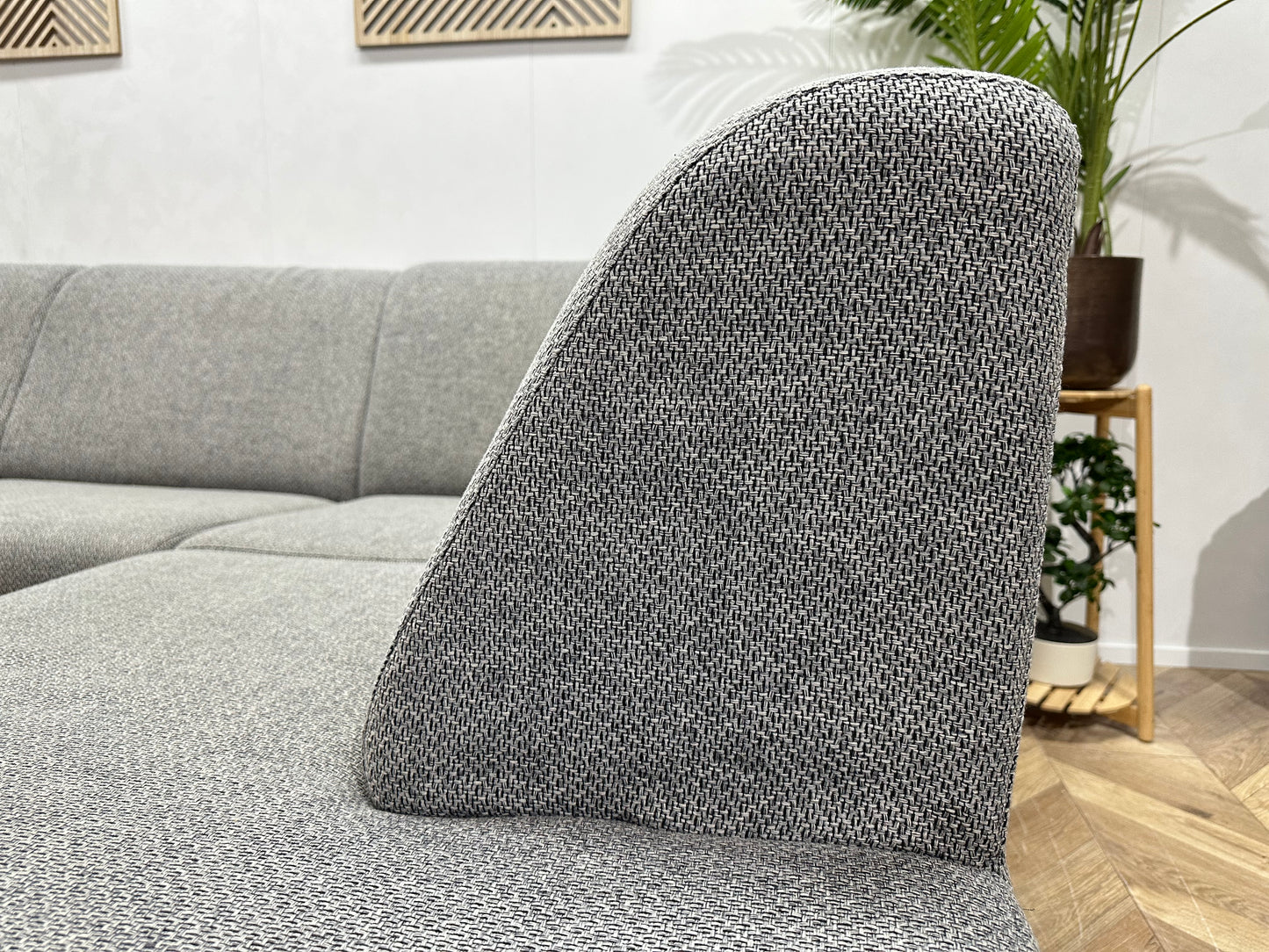 Grijze Hoekbank ~ Vaste Kussens