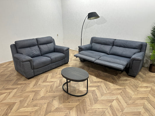 Blauwe Suède Stoffen Banken Set ~ Relaxfunctie