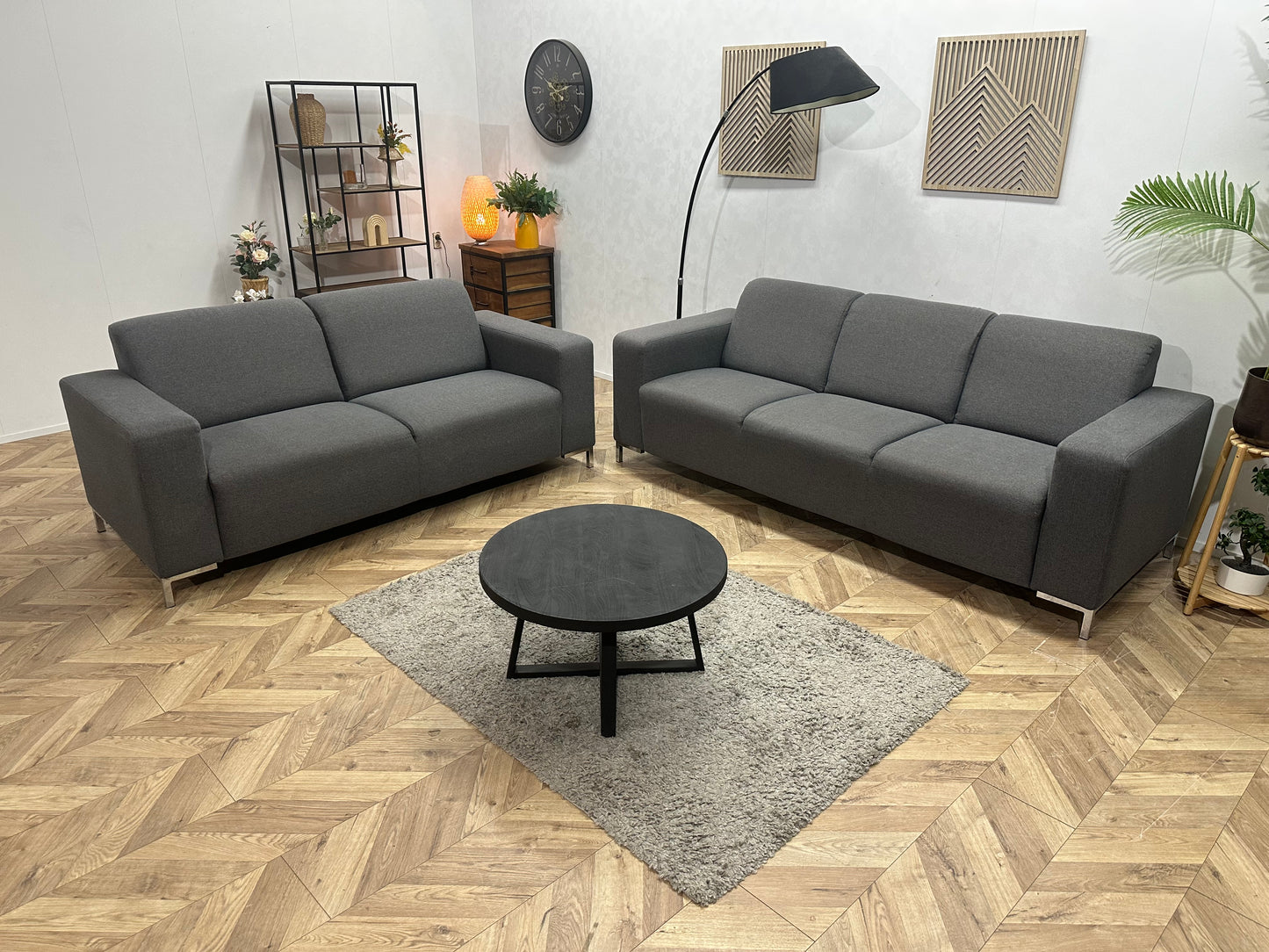 Antraciet Banken Set ~ Vaste Kussens