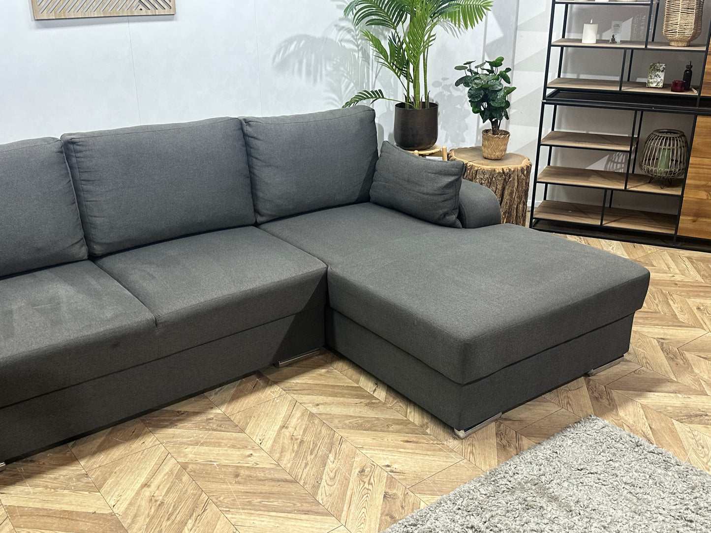 !Showroommodel! Antraciet Suède Stoffen U Bank