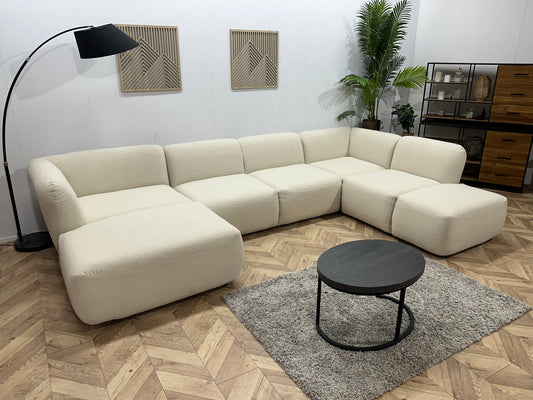 !Showroommodel! Witte Bouclé U Bank