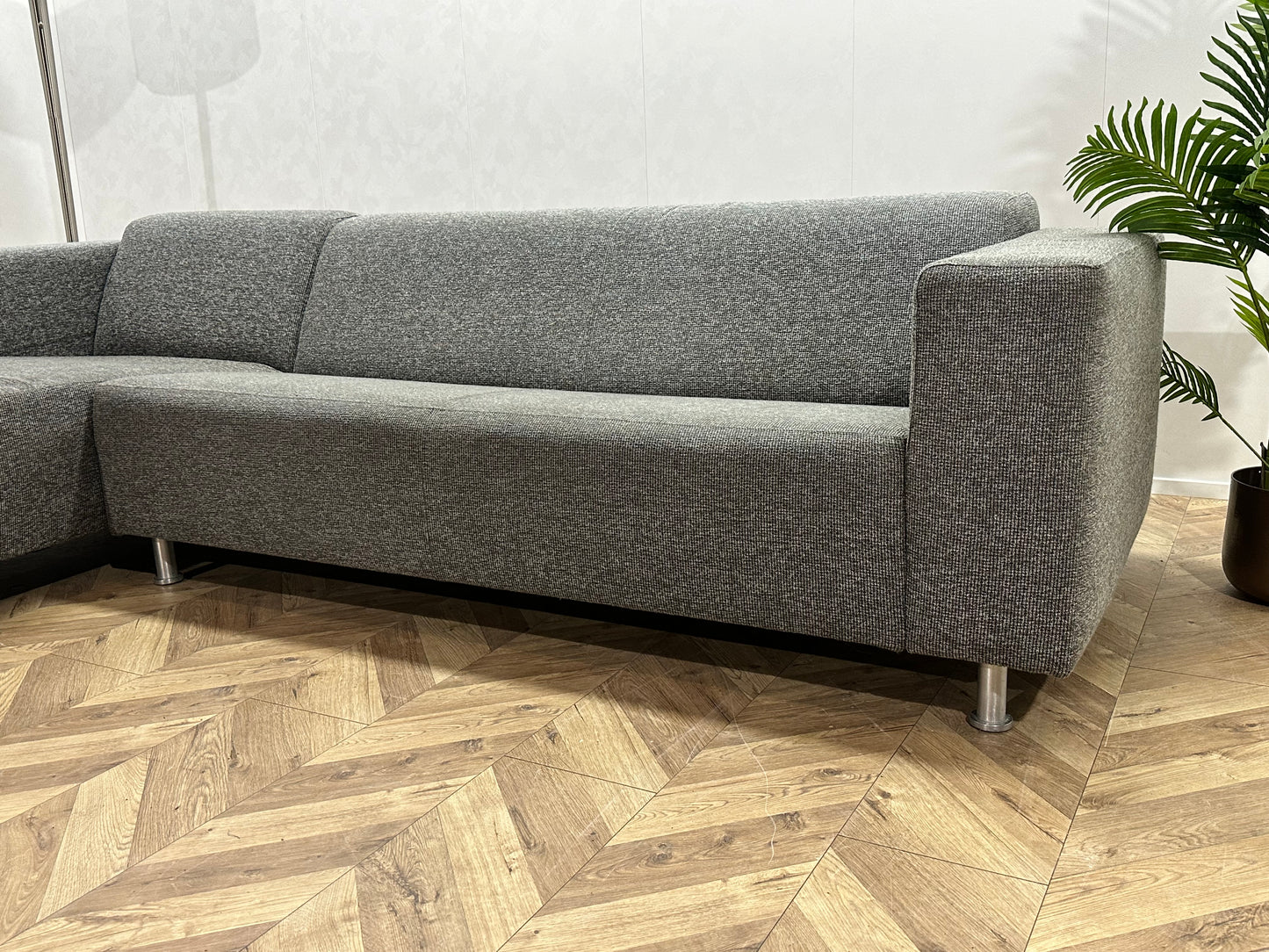 Antraciet Hoekbank Inc Hocker ~ Vaste Kussens