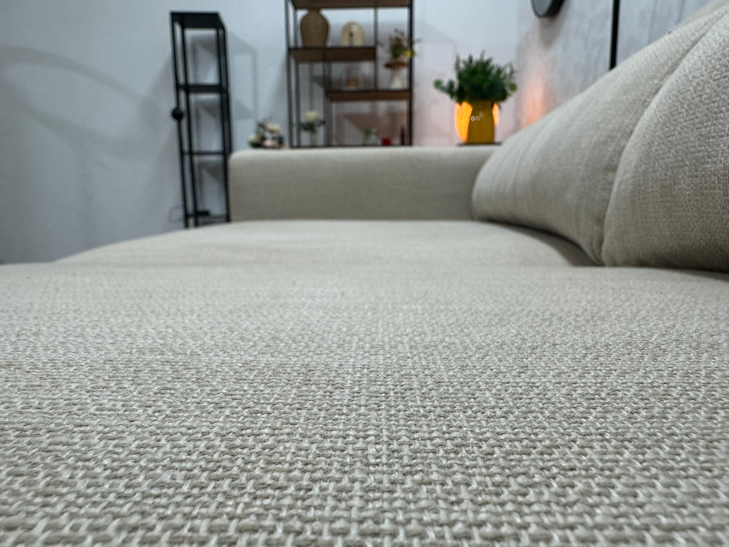 Beige 2.5-Zits Bank ~ Verstelbare Hoofdsteunen