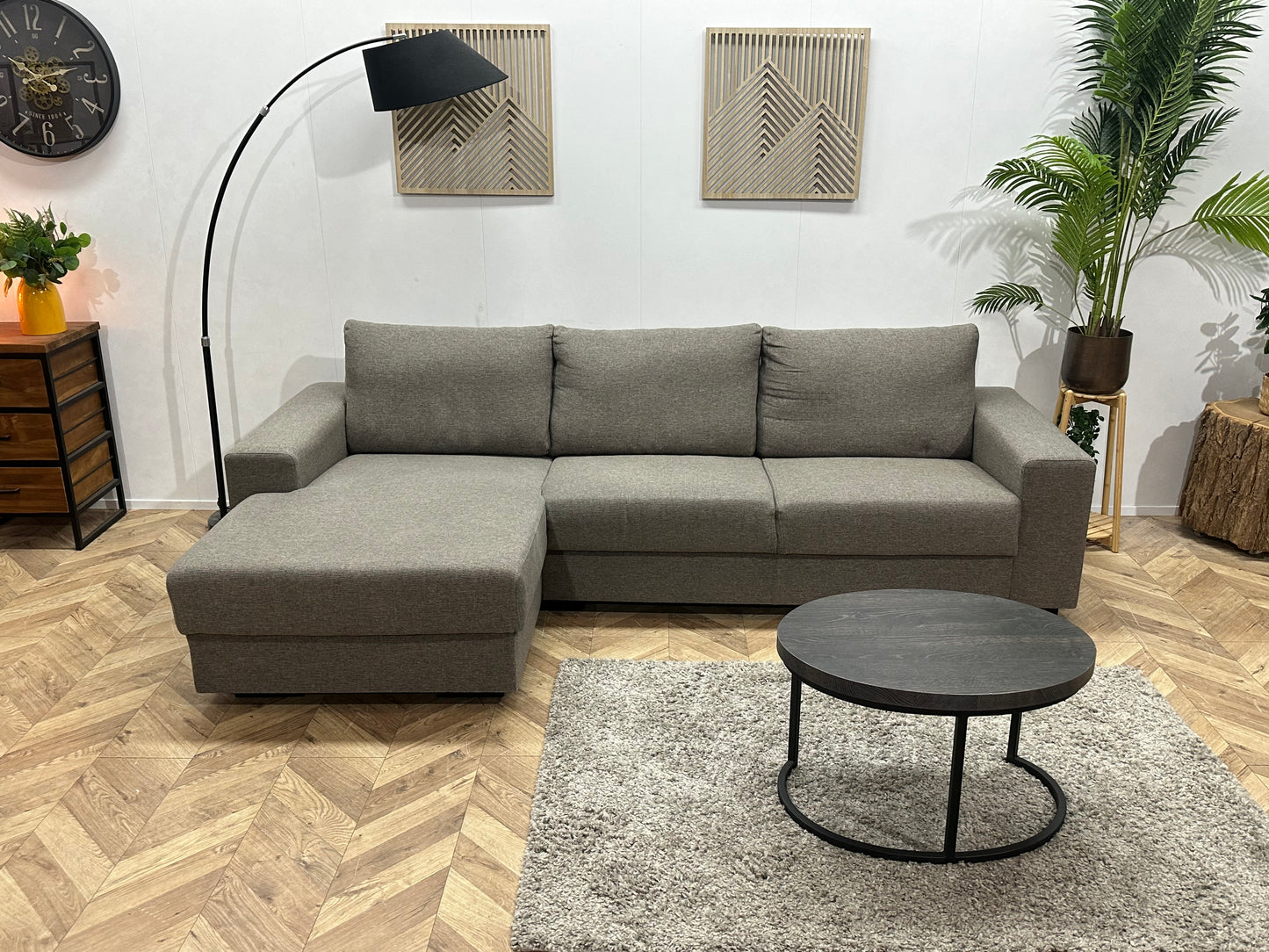 Grijze Hoekbank ~ Losse Rugkussens Met Afneembare Hoezen