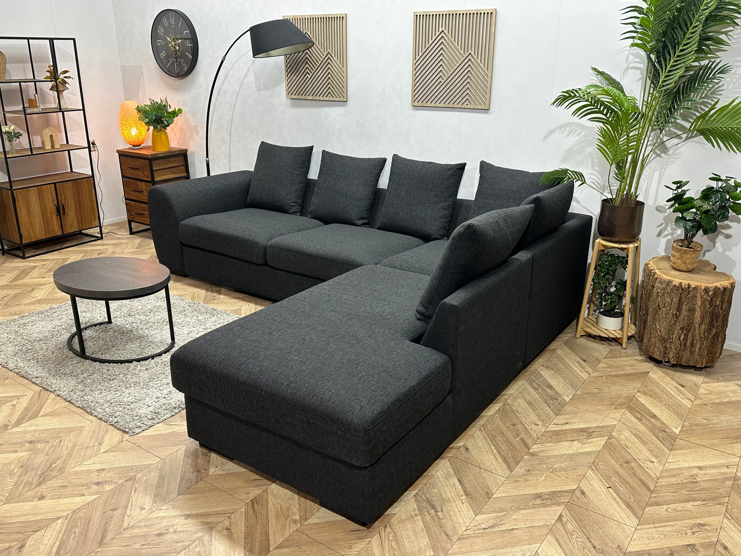 Antraciet Hoekbank ~ Losse Kussens Met Afneembare Hoezen