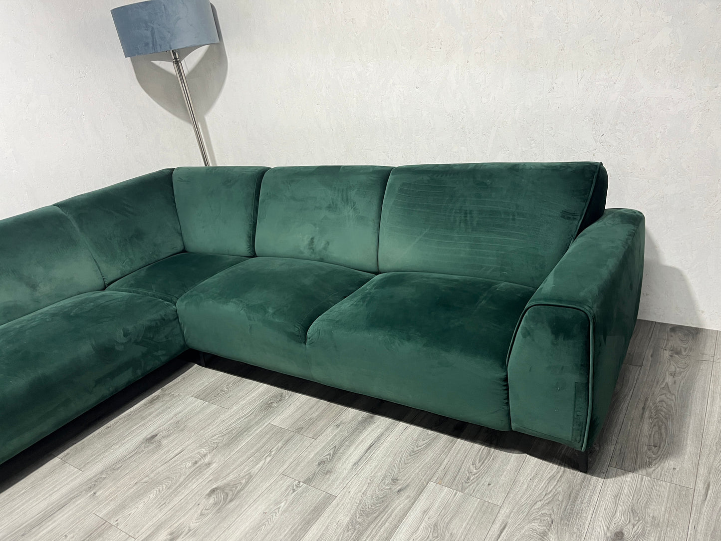 Donker Groene Velvet Hoekbank