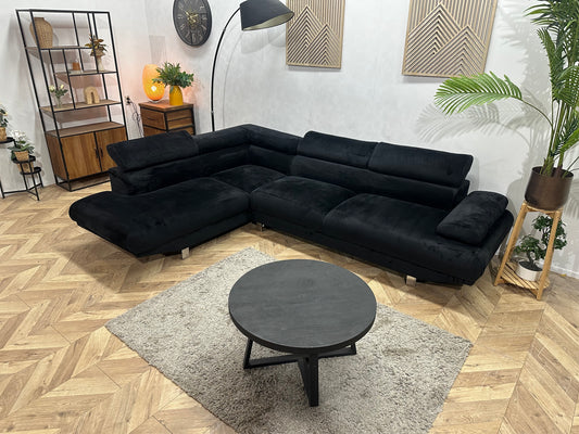 Zwarte Velvet Hoekbank ~ Inruilvoordeel