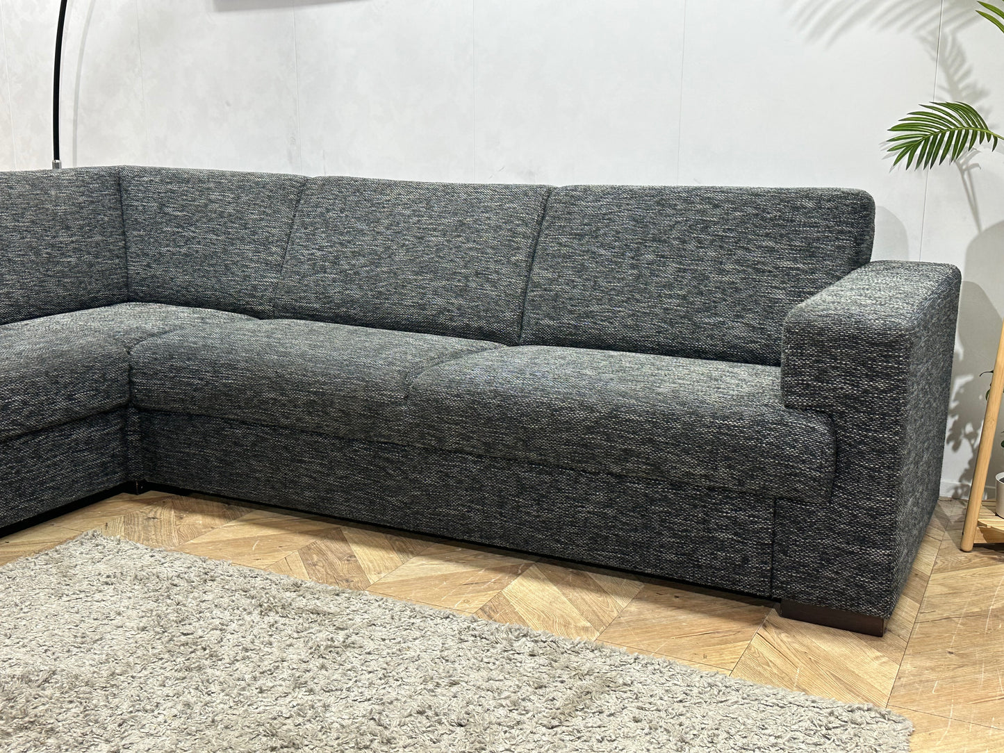 Antraciet Hoekbank ~ Vaste Kussens