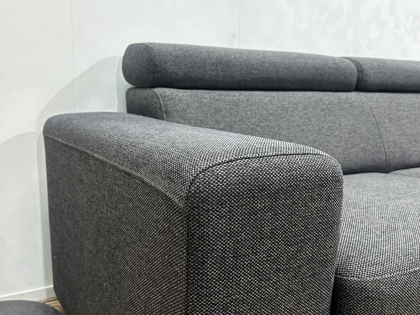 Antraciet Hoekbank ~ Verstelbare Hoofdsteunen