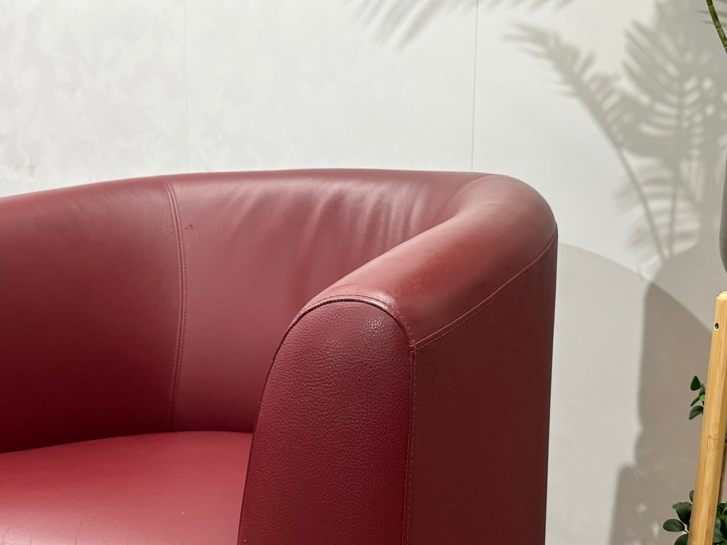 Rode Echt Lederen Stoelen Set