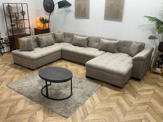 !Showroommodel! Licht Bruine Ribstof U Bank