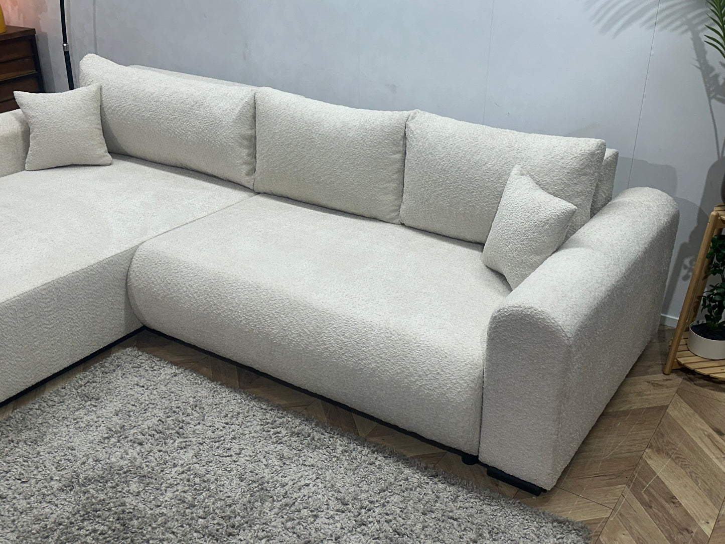 !Showroommodel! Witte Bouclé Hoekbank