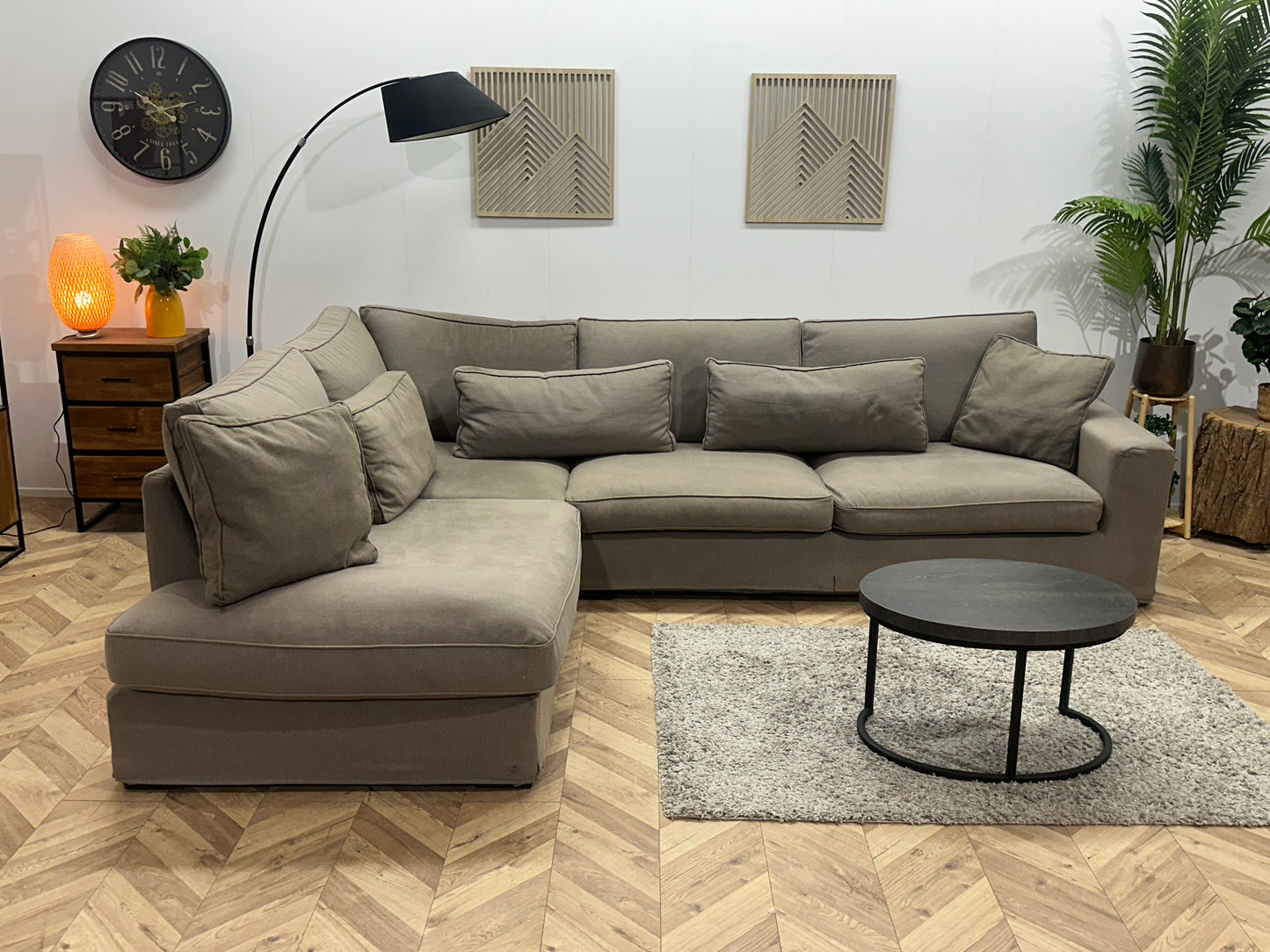 Beige Hoekbank ~ Losse Kussens Met Afneembare Hoezen