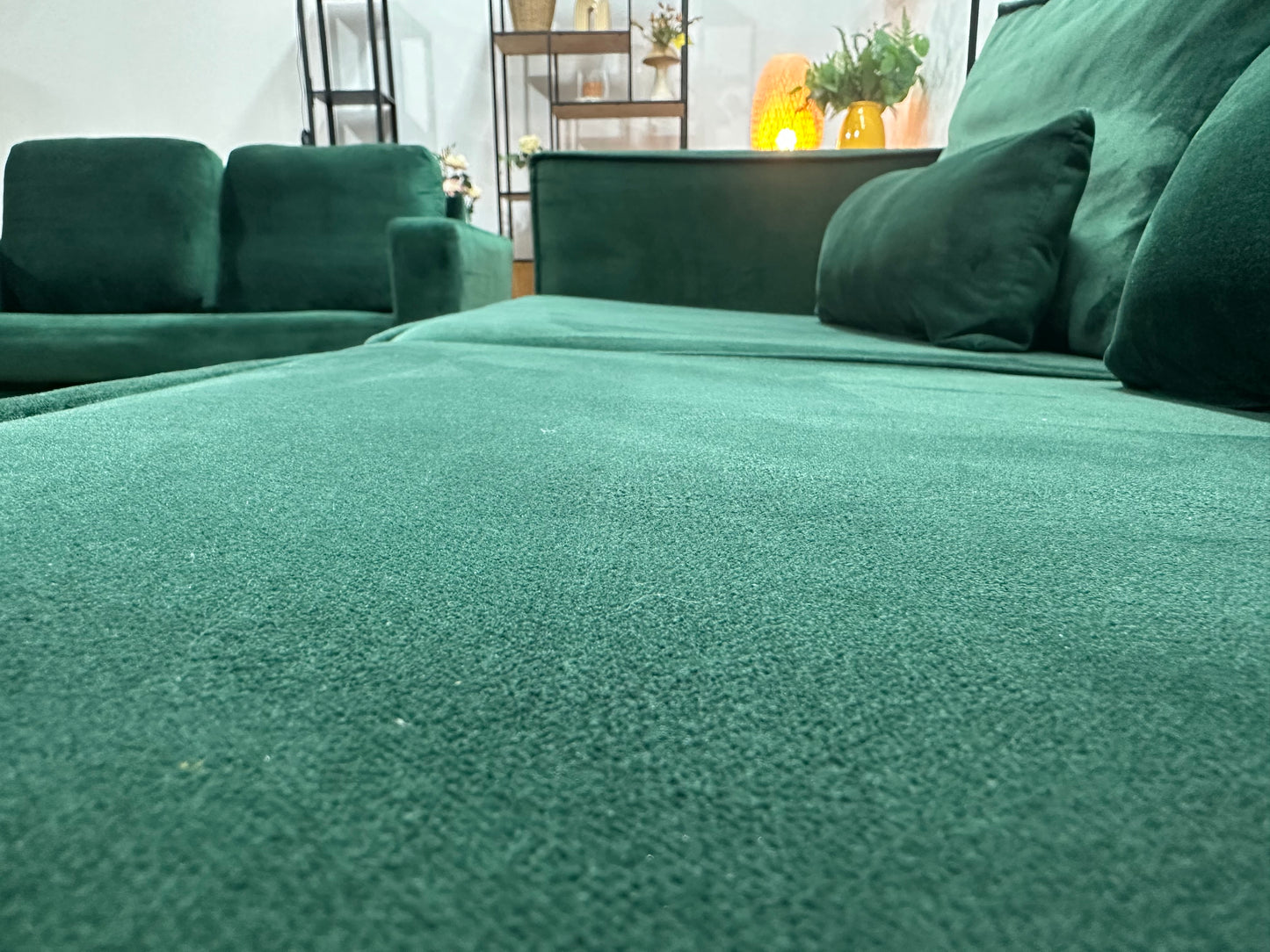 Be Pure Groene Velvet Banken Set ~ Losse Kussens Met Afneembare Hoezen