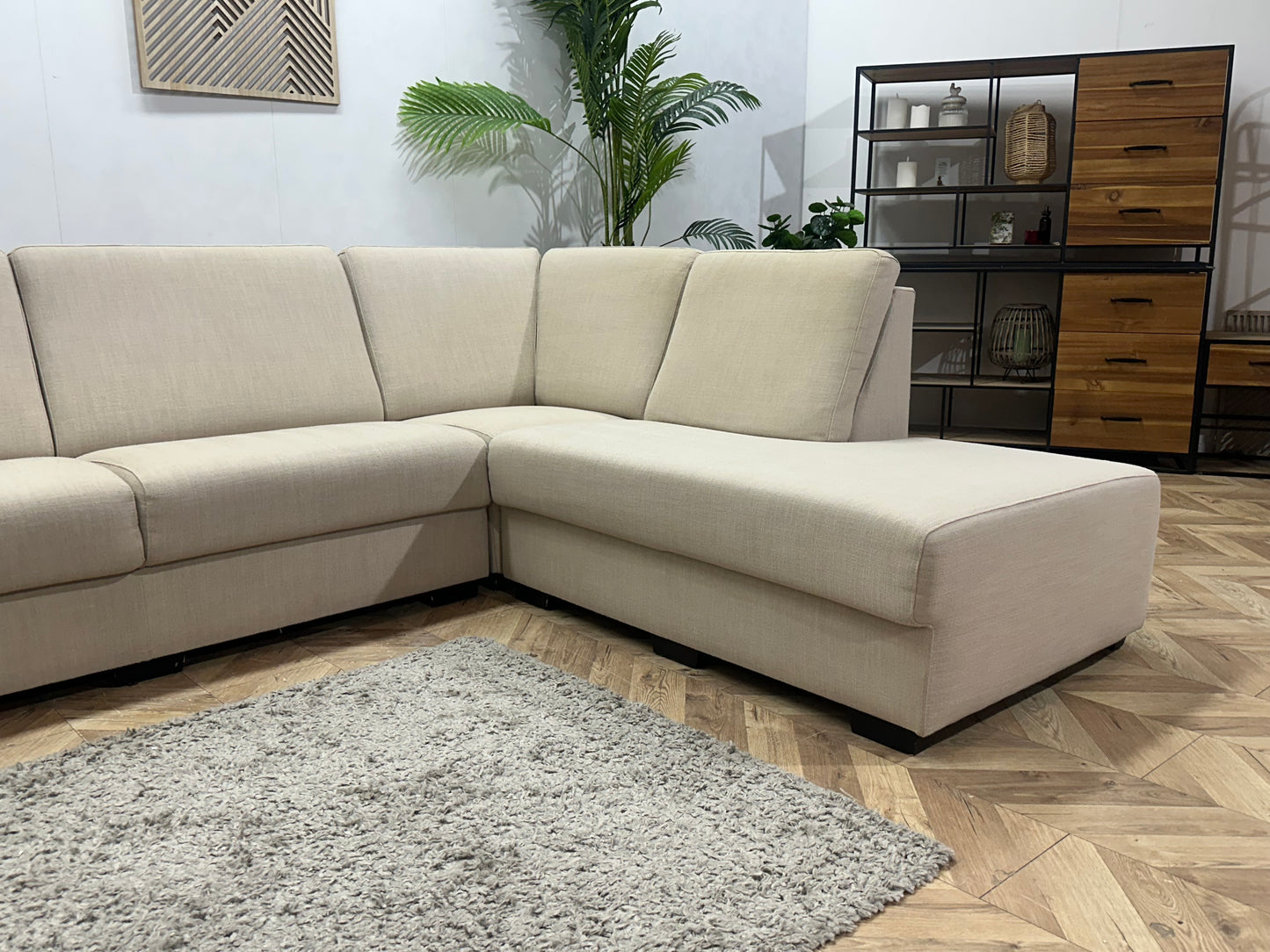 HB Lifestyle Crème Hoekbank ~ Vaste Kussens