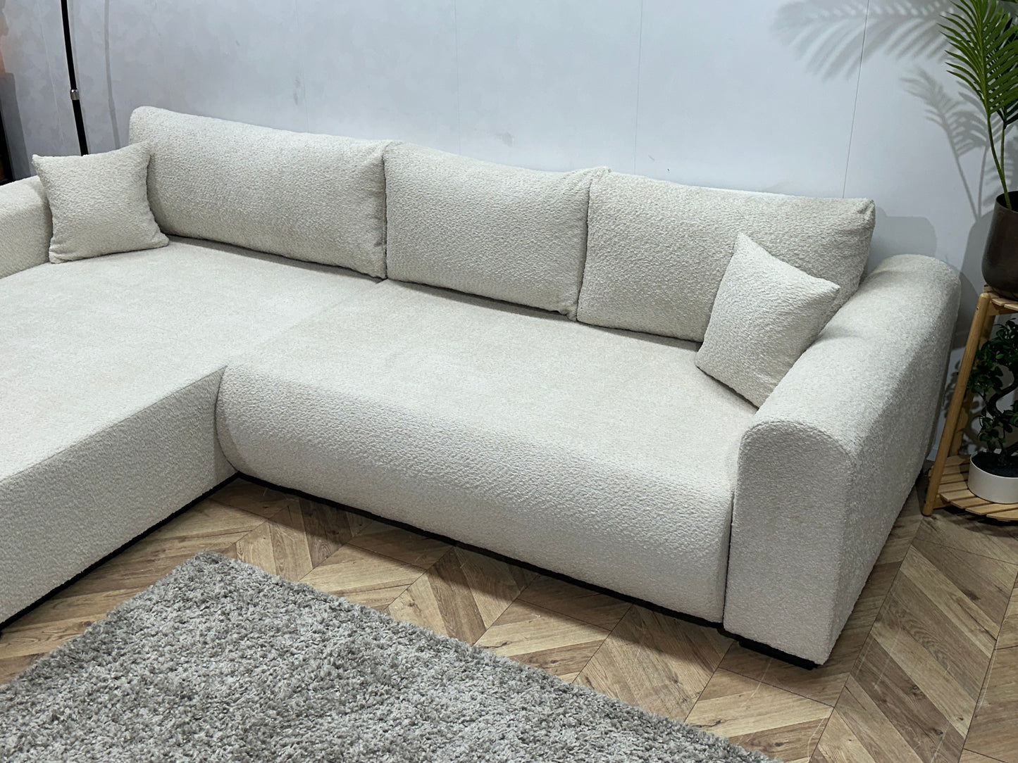 !Showroommodel! Witte Bouclé Hoekbank