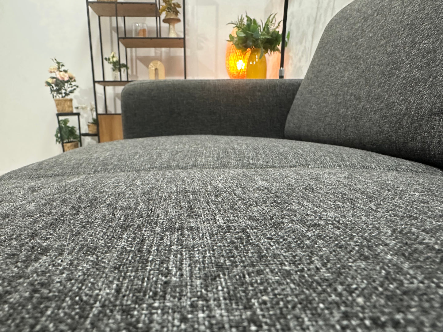 Antraciet Hoekbank ~ Losse Rugkussens met Afneembare Hoezen