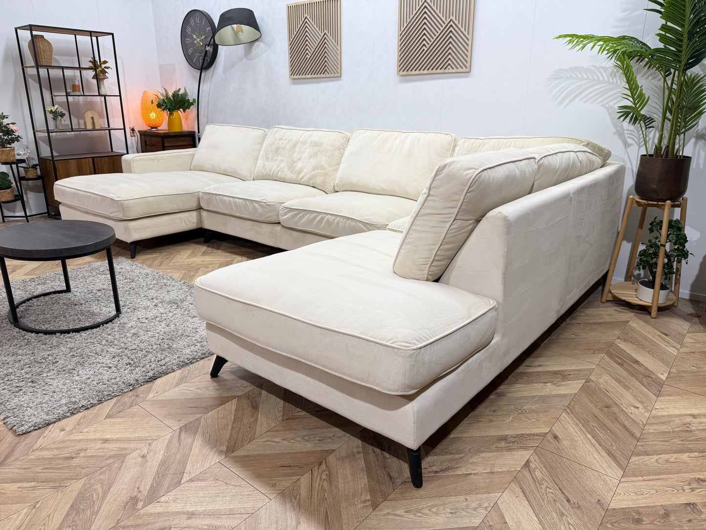 Crème Velvet U Bank ~ Losse Kussens Met Afneembare Hoezen