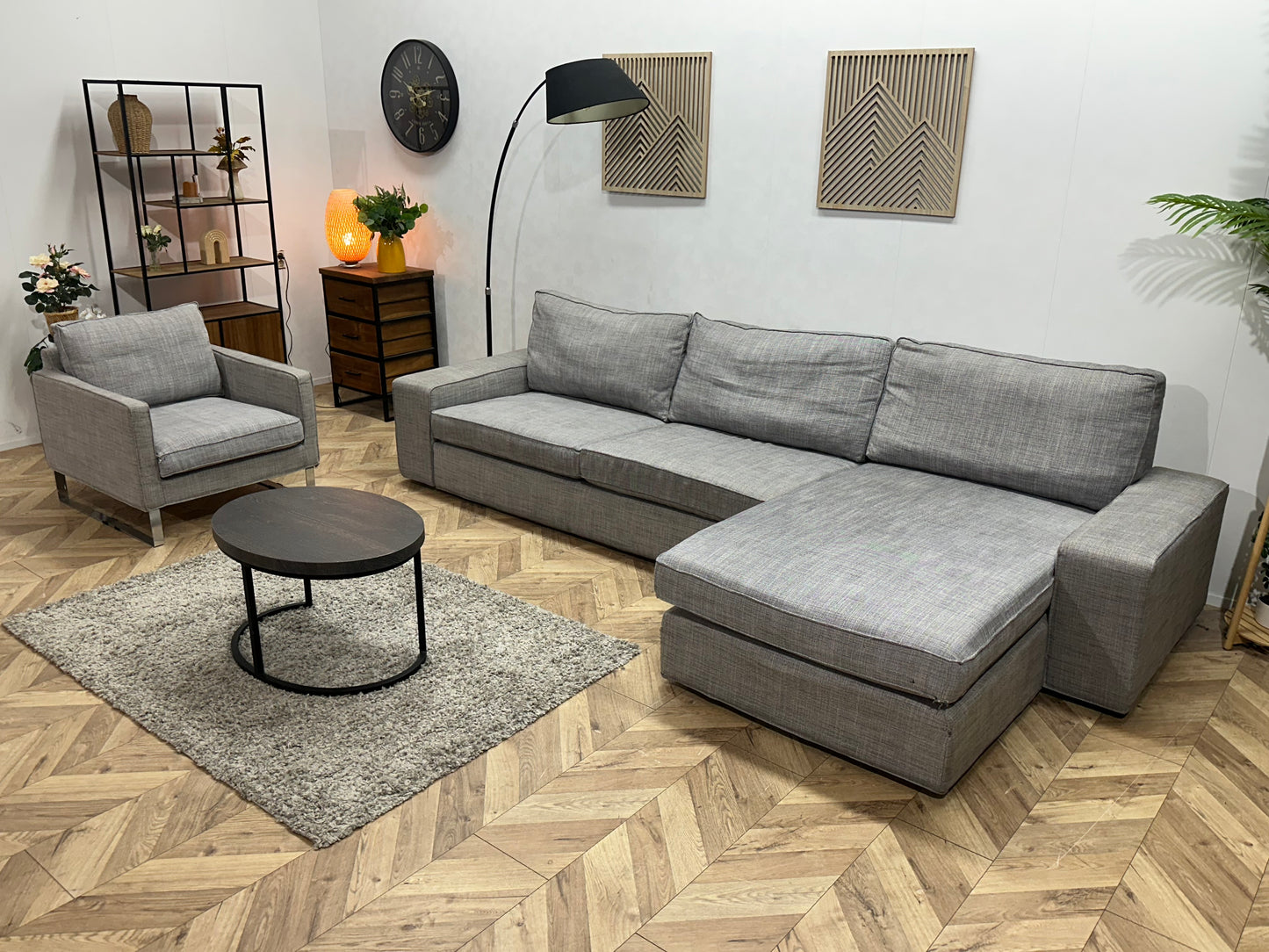 Licht Grijze Hoekbank Inc Fauteuil ~ Inruilvoordeel