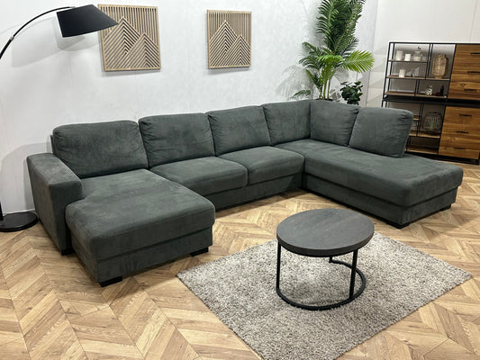 Antraciet Suède Stoffen U Bank ~ Losse Kussens Met Afneembare Hoezen