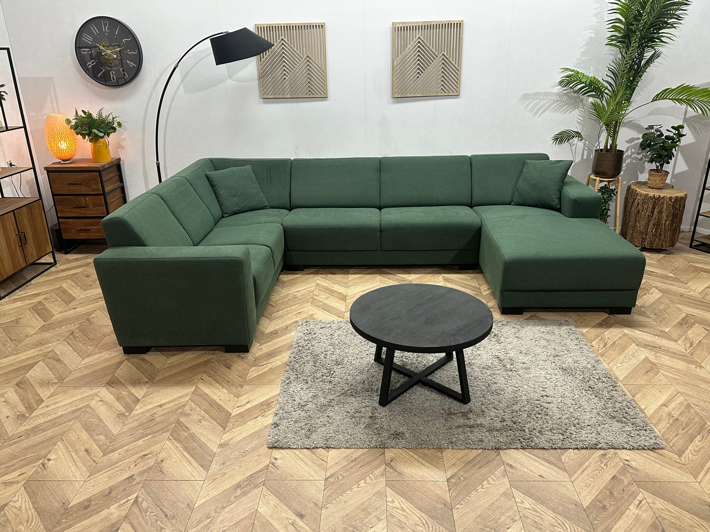 Groene U Bank ~ Vaste Kussens