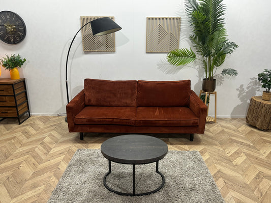 Umix Rode Ribstof 2.5-Zits Bank ~ Losse Rugkussens Met Afneembare Hoezen