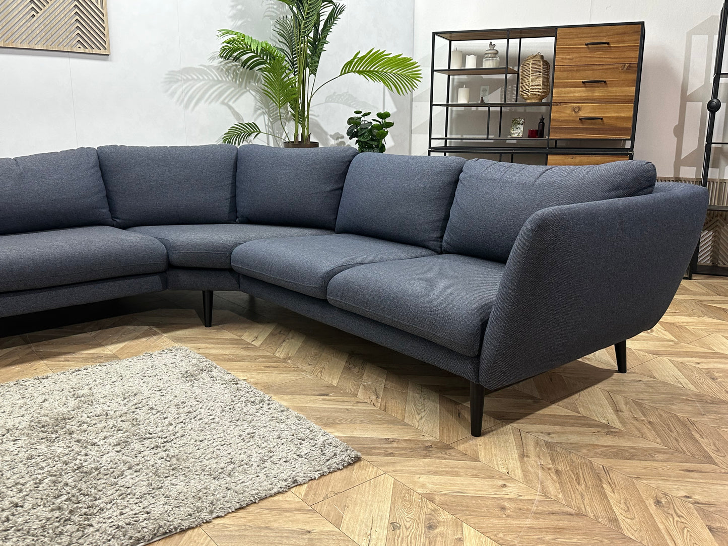 Blauwe Hoekbank ~ Losse Kussens Met Afneembare Hoezen