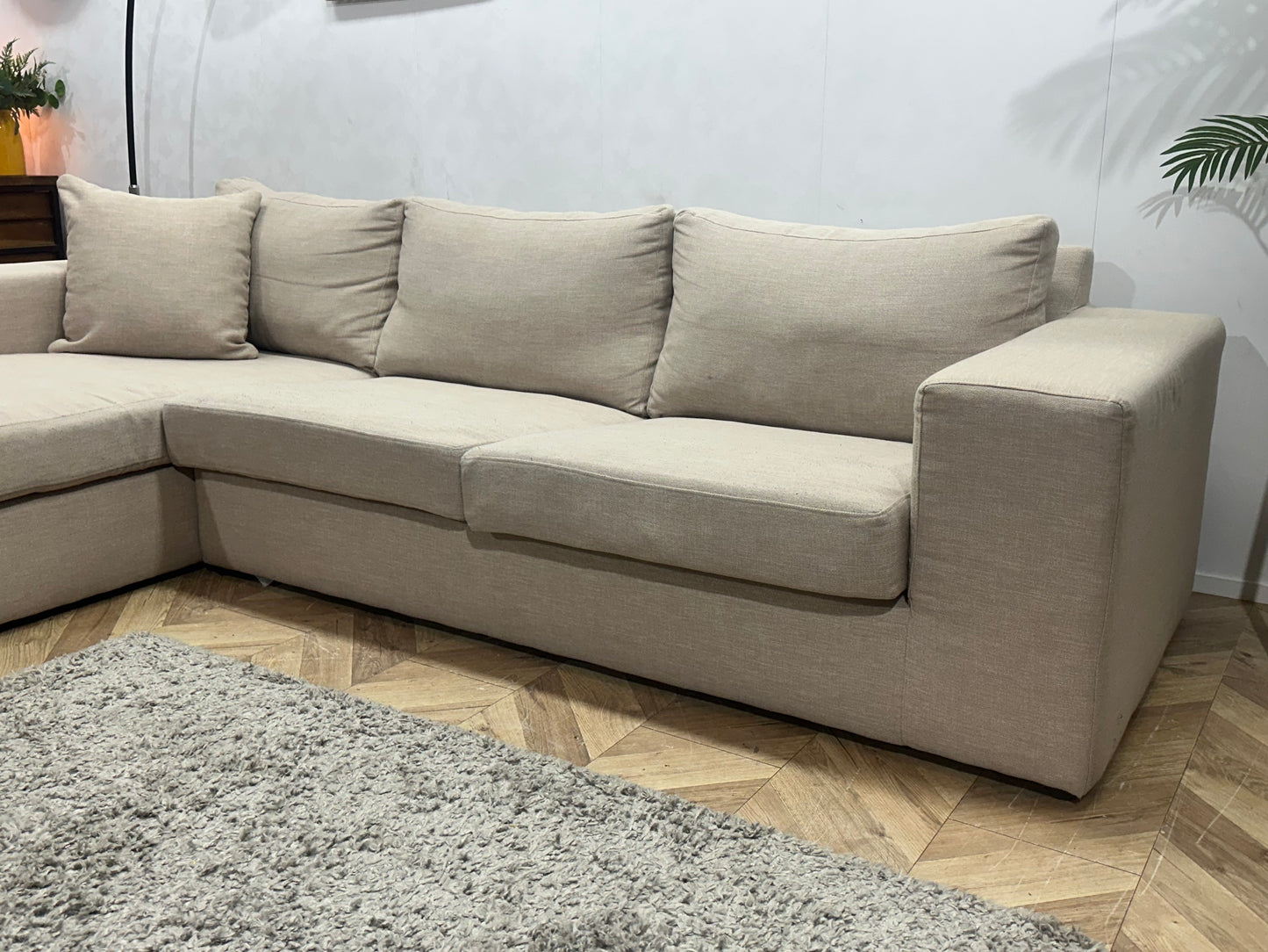 Beige Hoekbank ~ Losse Kussens Met Afneembare Hoezen