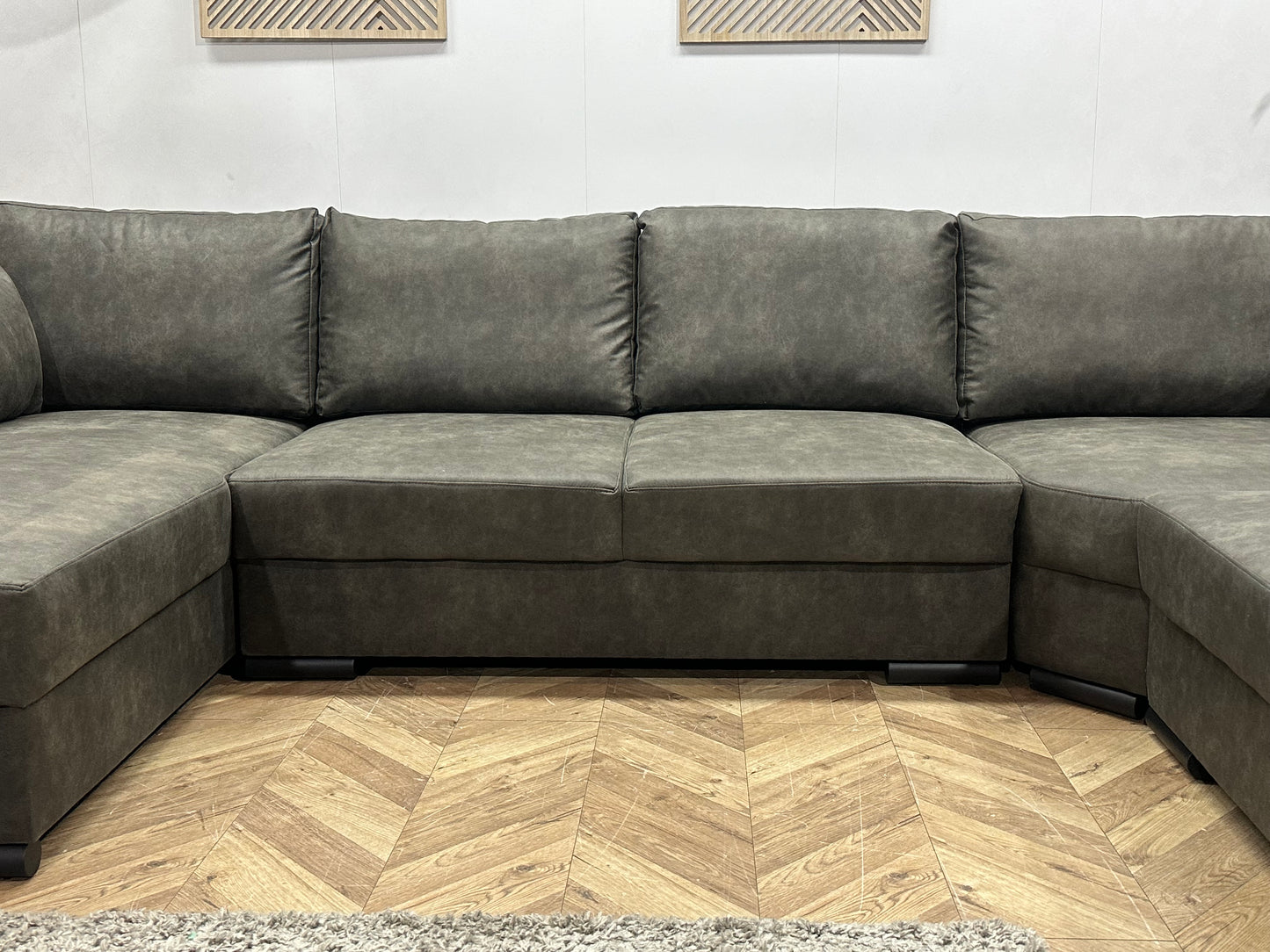 !Showroommodel! Antraciet Suède Stoffen U Bank