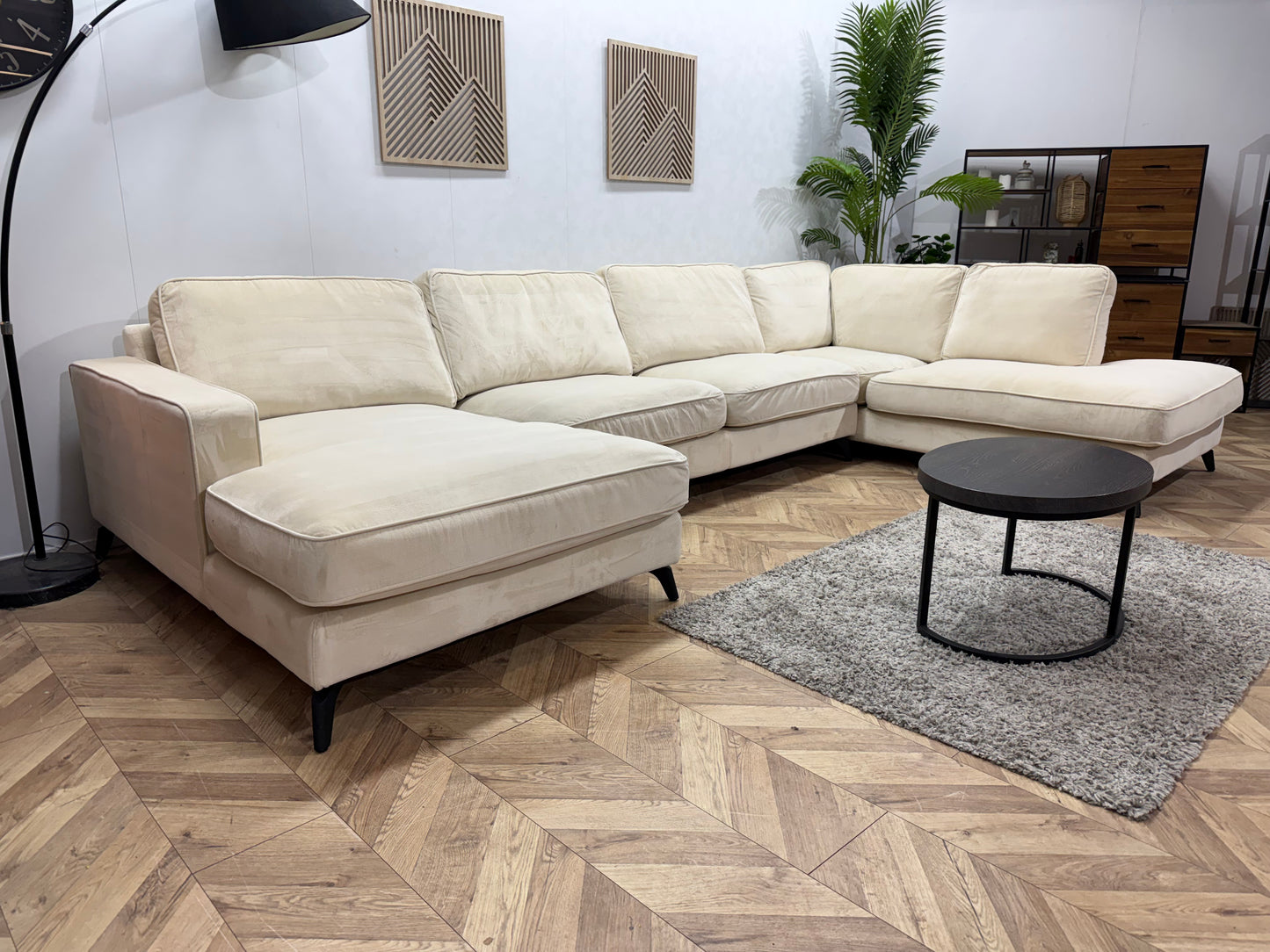 Crème Velvet U Bank ~ Losse Kussens Met Afneembare Hoezen