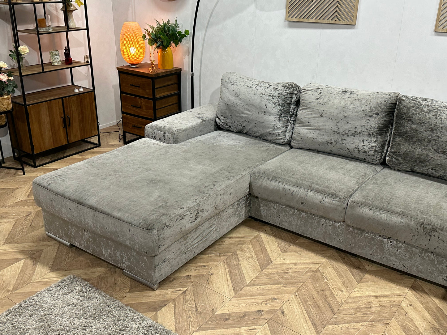 Grijze Velvet U Bank ~ Inruilvoordeel