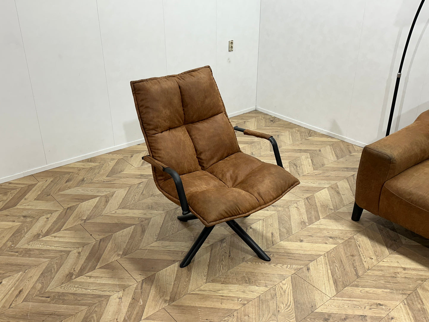 Cognac Bruine Suède Lederen Banken Set ~ Verstelbare Hoofdsteunen