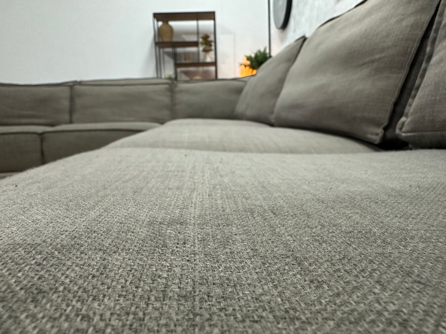 Taupe Ruime Hoekbank Inc Hocker ~ Meerdere Opstellingen