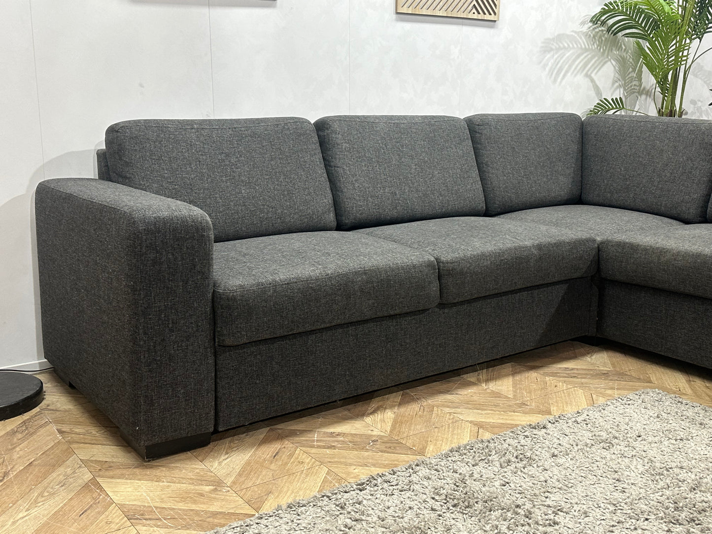 Antraciet Hoekbank ~ Losse Rugkussens met Afneembare Hoezen