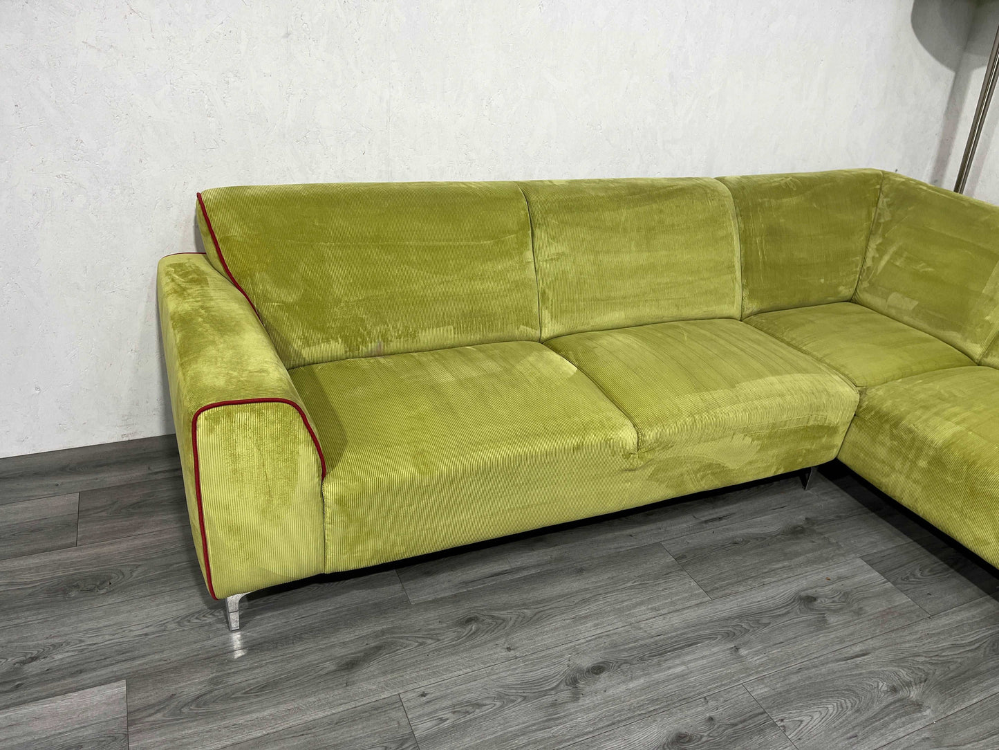 Groene Ribstof Hoekbank