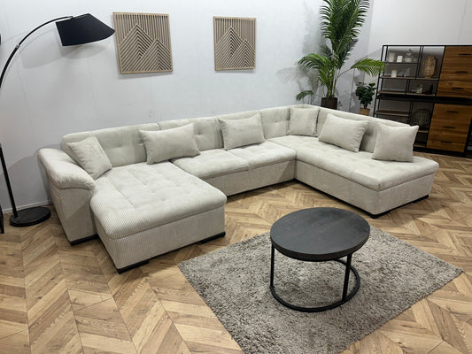 !Showroommodel! Witte Ribstof U Bank