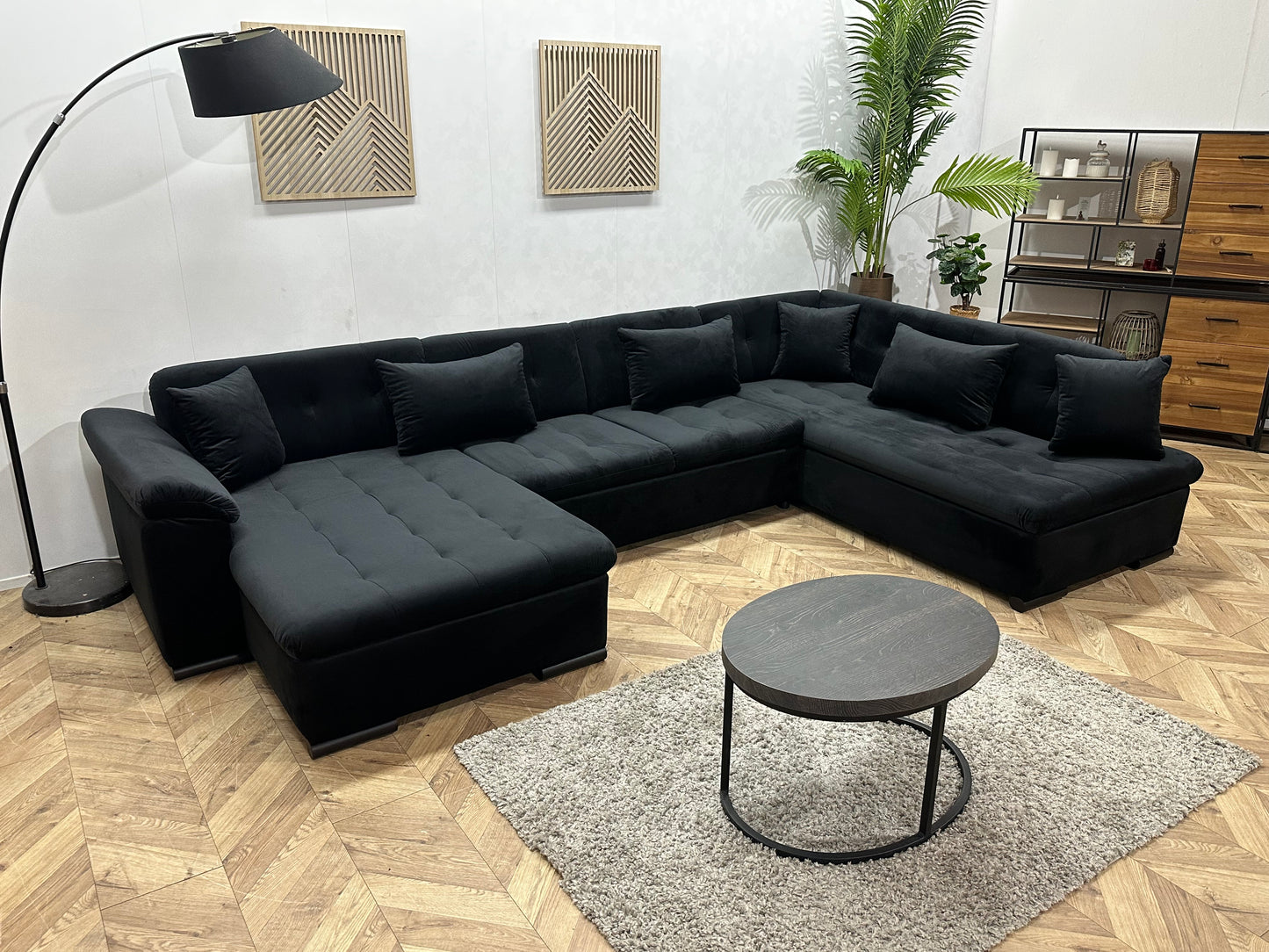 !Showroommodel! Zwarte Velvet U Bank
