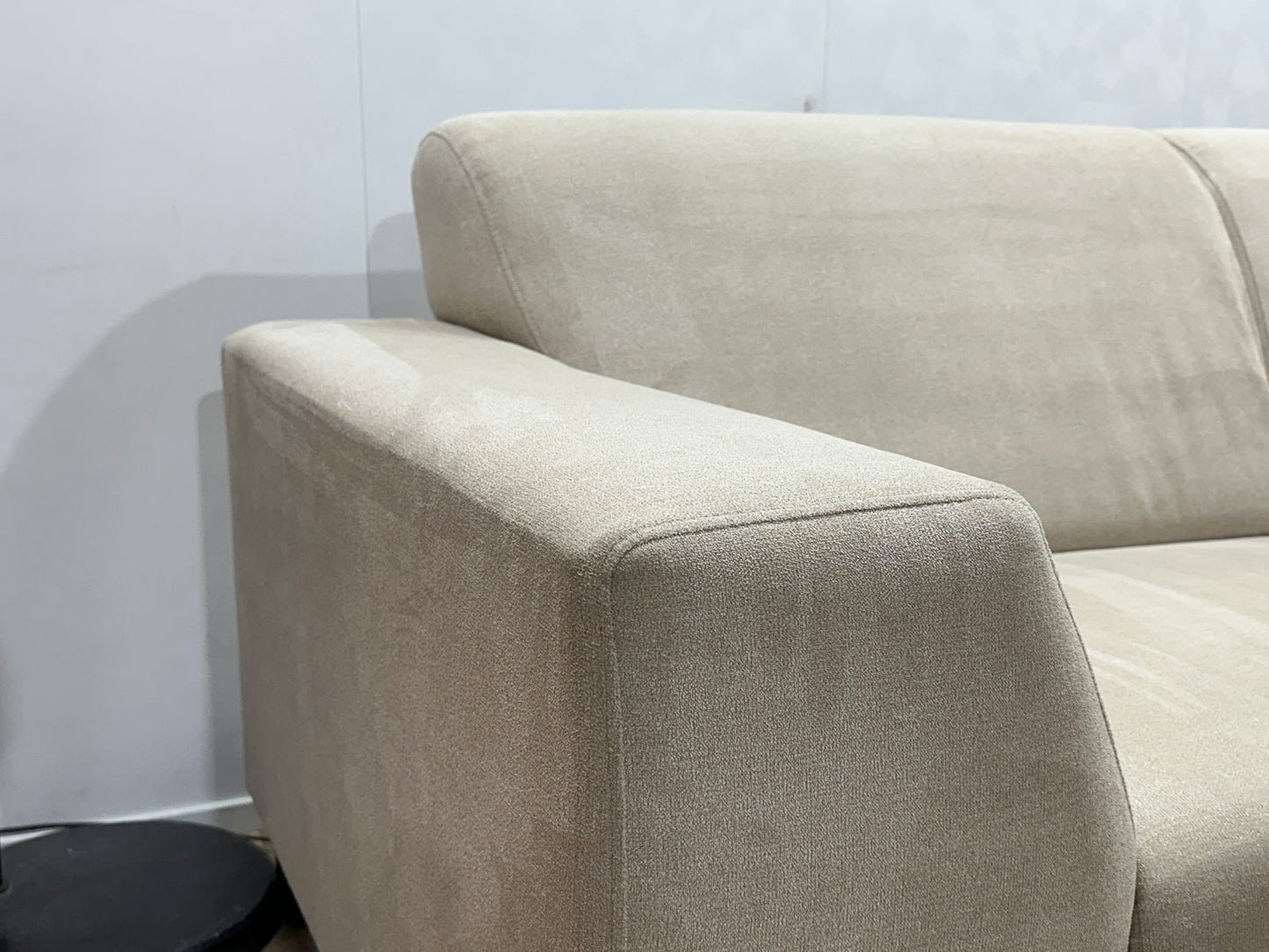 !Showroommodel! Crème Suède Stoffen Hoekbank