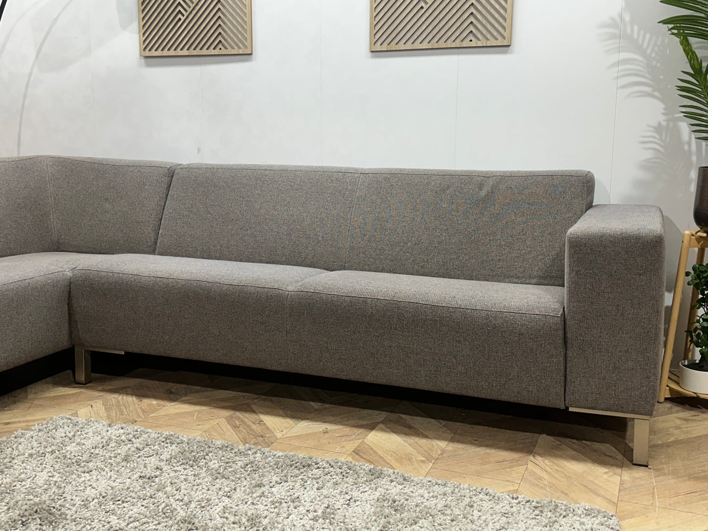 Montèl Grijze Hoekbank ~ Vaste Kussens