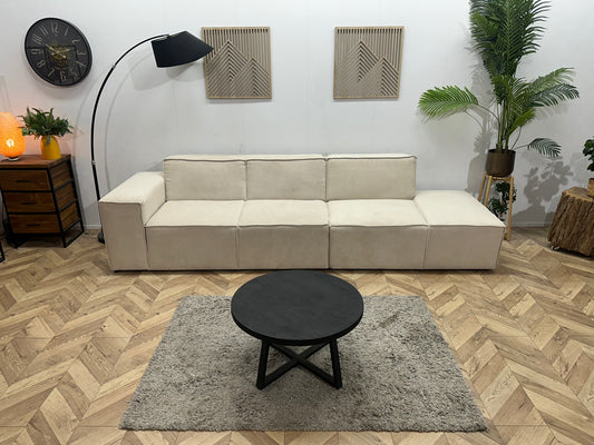!Showroommodel! Crème Suède Stoffen Design Bank