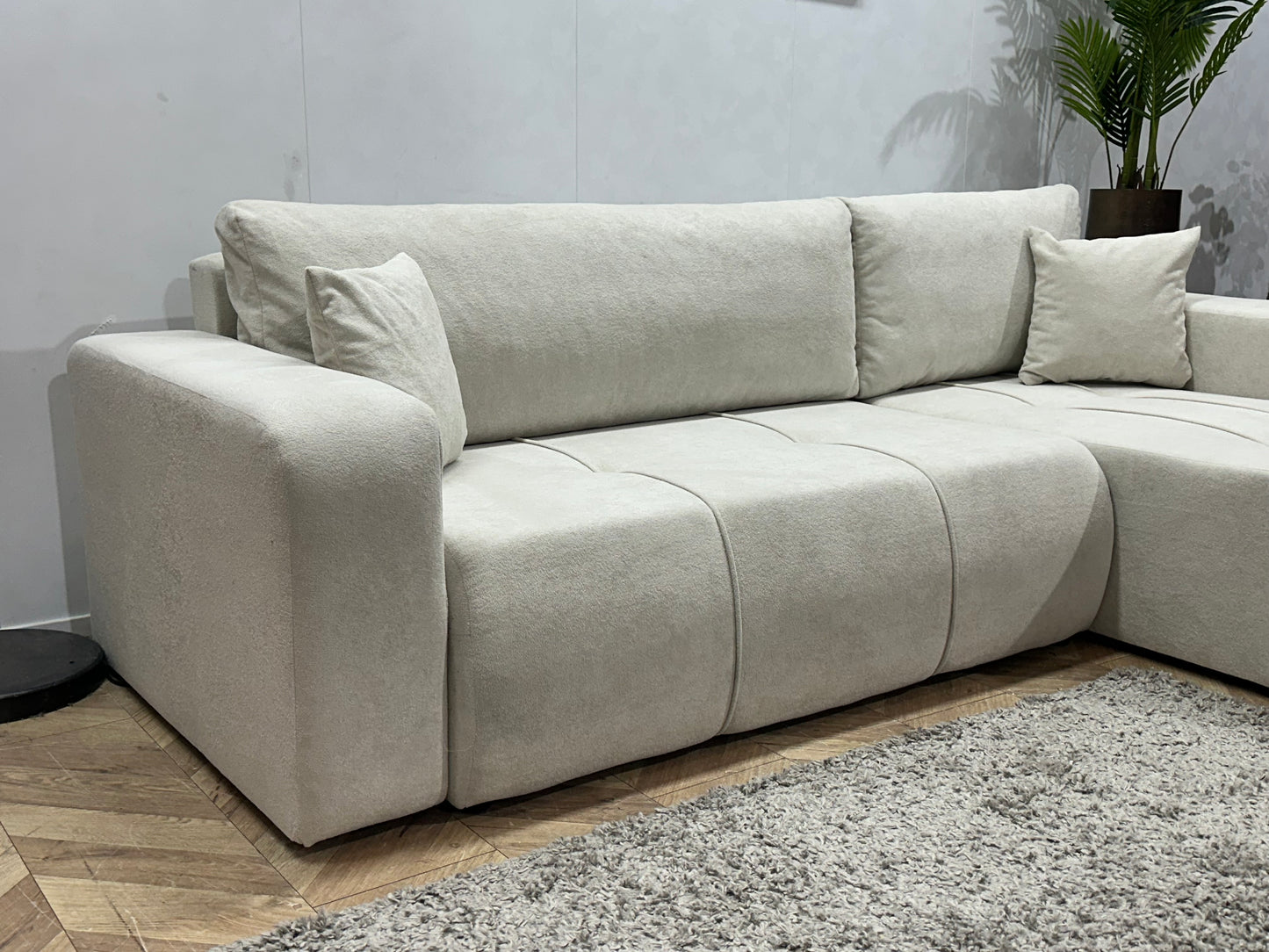 !Showroommodel! Witte Velvet Hoekbank