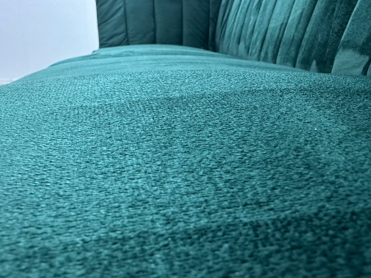 Groene Velvet 2.5-Zits Bank ~ Vaste Kussens