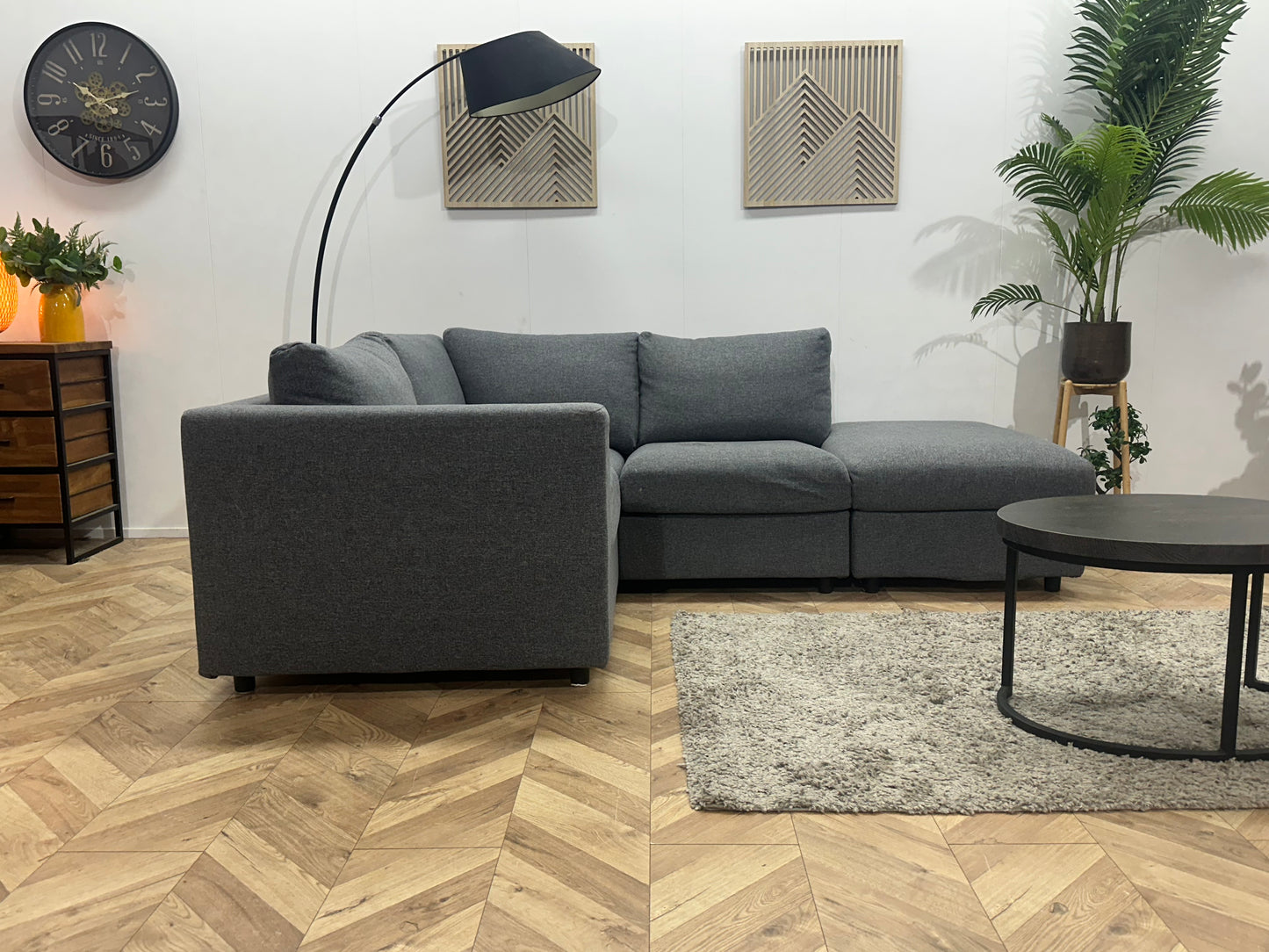 Grijze Design Hoekbank ~ Losse Kussens Met Afneembare Hoezen